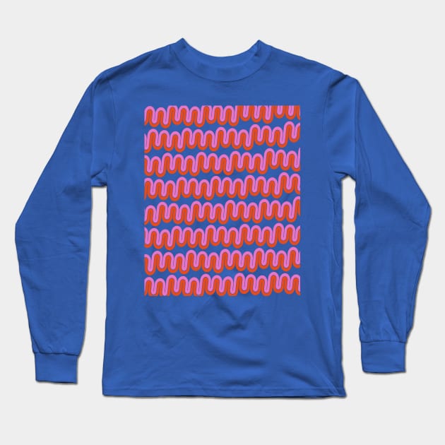 Vibrant Curves Long Sleeve T-Shirt by OpalEllery